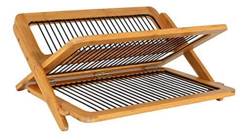 Egouttoir design original bois bambou et métal