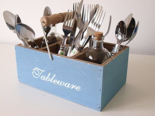 Rangement couverts vintage bucolique en bois