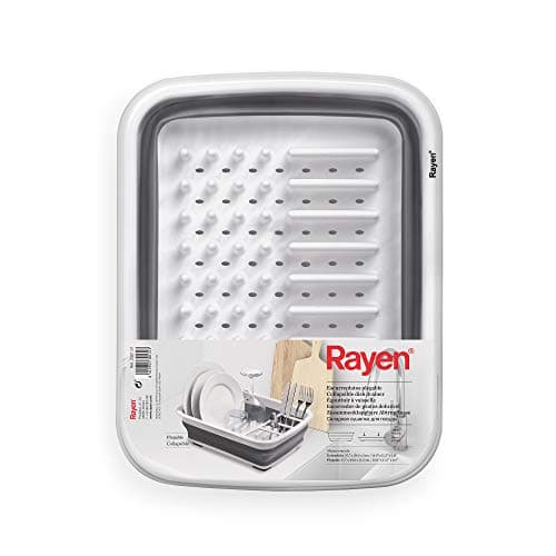 Égouttoir pliable Rayen gris avec pieds antidérapants économie espace