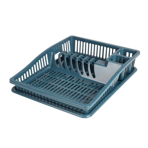 Urban Living Sonoma EGOUTTOIR A Vaisselle avec Plateau 38,5X31XH8CM Citadel, Bleu