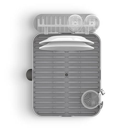 Égouttoir à vaisselle multifonctions Holster gris en acier inoxydable
