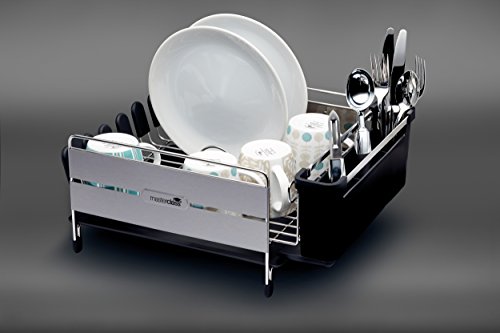  Egouttoir à vaisselle compacte avec bec d'écoulement en Inox Masterclass 44,4x33,8x19,4cm