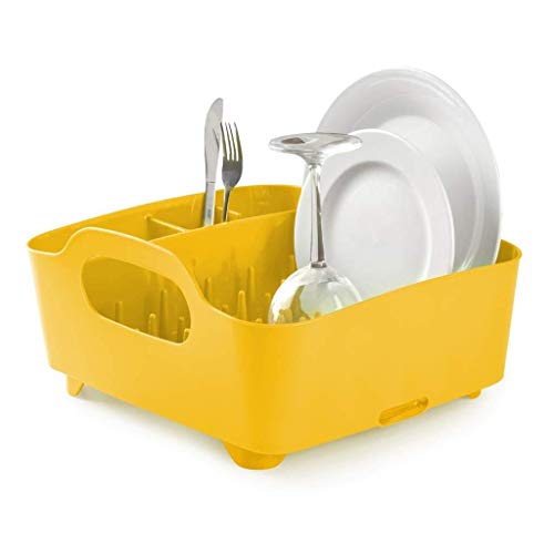 Égouttoir à vaisselle casier en plastique jaune avec poignées Cuisine Artisanale
