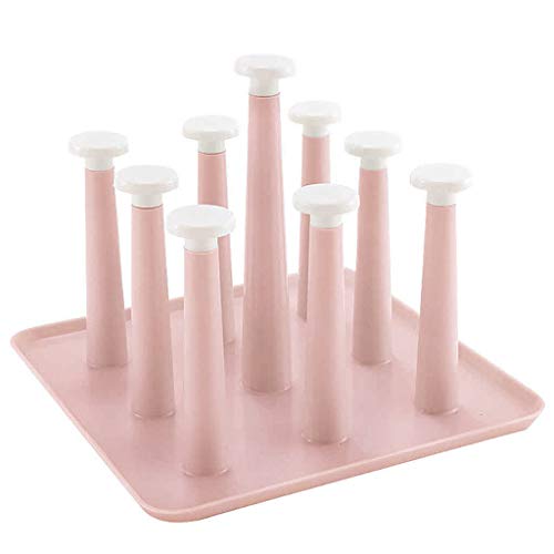 Égouttoir pour verres design à longs pics style champignons roses 