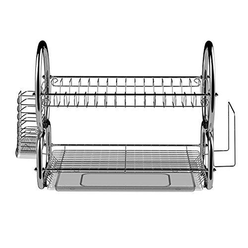 égouttoir à vaisselle à étage en inox Chromé